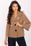 Płaszcz Damski Model IT-KR-FL8159.24 Camel - Rue Paris Płaszcz Damski Model IT-KR-FL8159.24 Camel - Rue Paris