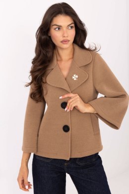 Płaszcz Damski Model IT-KR-FL8159.24 Camel - Rue Paris