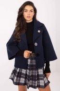 Płaszcz Damski Model IT-KR-FL8159.24 Navy - Rue Paris Płaszcz Damski Model IT-KR-FL8159.24 Navy - Rue Paris