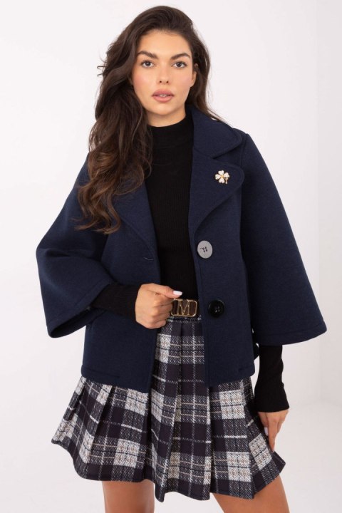 Płaszcz Damski Model IT-KR-FL8159.24 Navy - Rue Paris Płaszcz Damski Model IT-KR-FL8159.24 Navy - Rue Paris