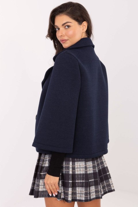 Płaszcz Damski Model IT-KR-FL8159.24 Navy - Rue Paris Płaszcz Damski Model IT-KR-FL8159.24 Navy - Rue Paris
