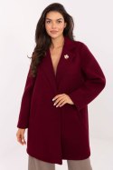 Płaszcz Damski Model IT-PL-FL8153.60 Bordo - Rue Paris Płaszcz Damski Model IT-PL-FL8153.60 Bordo - Rue Paris