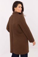 Płaszcz Damski Model IT-PL-FL8153.60 Brown - Rue Paris Płaszcz Damski Model IT-PL-FL8153.60 Brown - Rue Paris