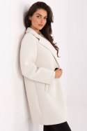 Płaszcz Damski Model IT-PL-FL8153.60 Light Beige - Rue Paris Płaszcz Damski Model IT-PL-FL8153.60 Light Beige - Rue Paris
