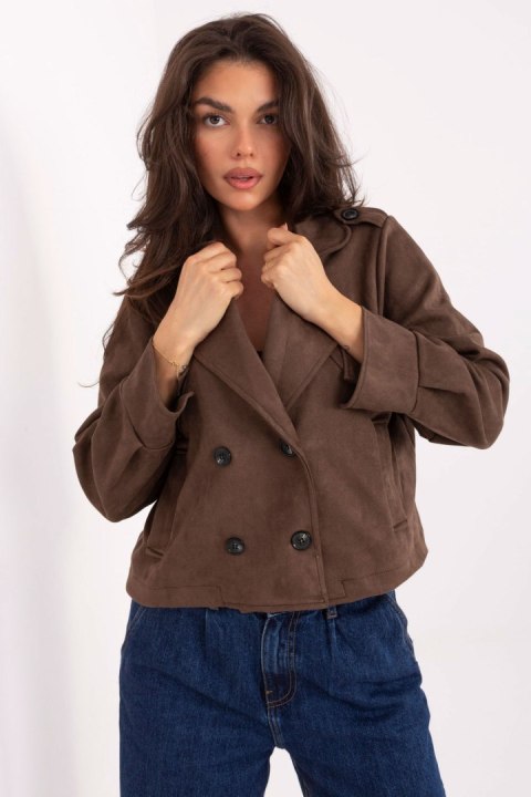 Płaszcz Damski Model MI-KR-A5157.83 Brown - Rue Paris Płaszcz Damski Model MI-KR-A5157.83 Brown - Rue Paris