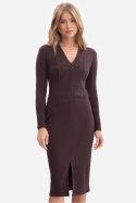Sukienka Model B307 Gorzka Czekolada - BeWear Sukienka Model B307 Gorzka Czekolada - BeWear