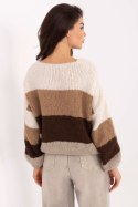 Sweter Damska Model MI-SW-0409.85 Ecru - Rue Paris Sweter Damska Model MI-SW-0409.85 Ecru - Rue Paris