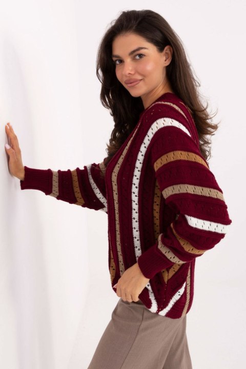 Sweter Damski Model IT-SW-93115.13 Bordo - Factory Price Sweter Damski Model IT-SW-93115.13 Bordo - Factory Price