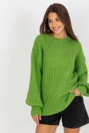Sweter Damski Model LC-SW-0334.10P Light Green - Rue Paris Sweter Damski Model LC-SW-0334.10P Light Green - Rue Paris