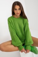 Sweter Damski Model LC-SW-0334.10P Light Green - Rue Paris Sweter Damski Model LC-SW-0334.10P Light Green - Rue Paris