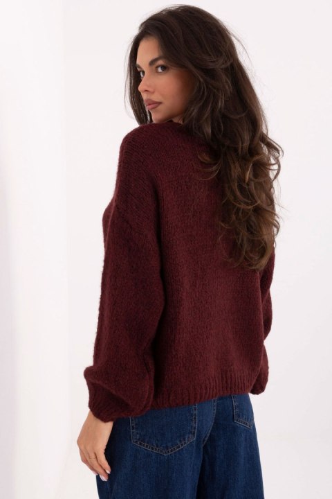 Sweter Damski Model MI-SW-0309.89 Bordo - Rue Paris Sweter Damski Model MI-SW-0309.89 Bordo - Rue Paris