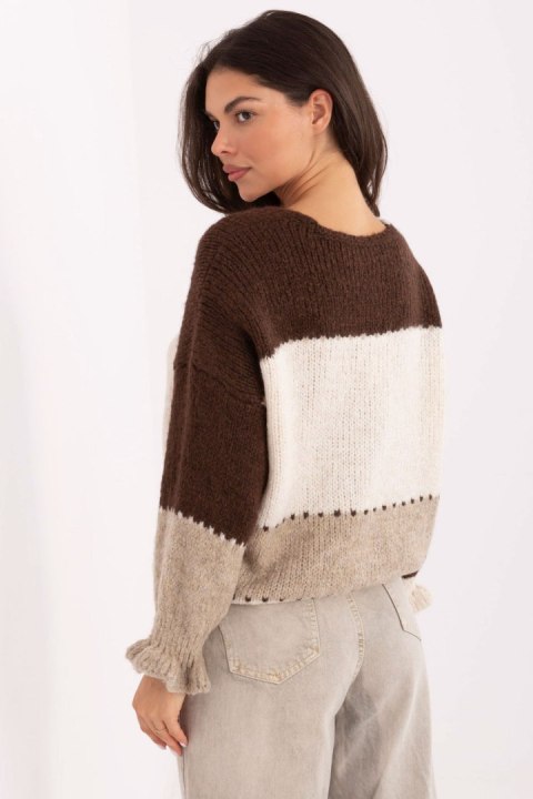 Sweter Damski Model MI-SW-0903.87 Brown - Rue Paris Sweter Damski Model MI-SW-0903.87 Brown - Rue Paris