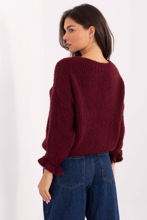 Sweter Damski Model MI-SW-2912.10X Bordo - Italy Moda Sweter Damski Model MI-SW-2912.10X Bordo - Italy Moda