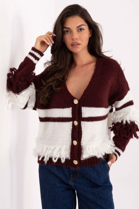 Sweter Damski Model MI-SW-3211.31 Bordo - Italy Moda Sweter Damski Model MI-SW-3211.31 Bordo - Italy Moda