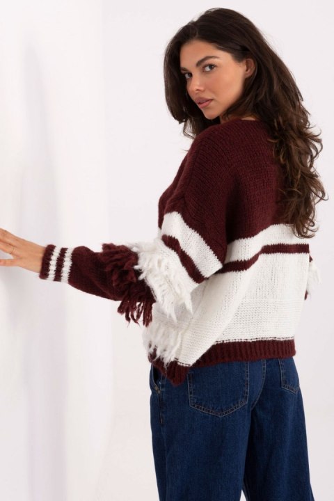 Sweter Damski Model MI-SW-3211.31 Bordo - Italy Moda Sweter Damski Model MI-SW-3211.31 Bordo - Italy Moda
