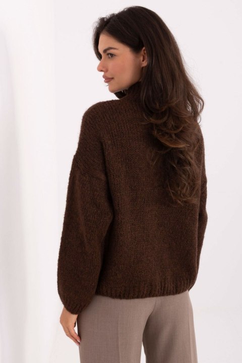 Sweter Damski Model MI-SW-WM218.02 Dark Brown - Italy Moda Sweter Damski Model MI-SW-WM218.02 Dark Brown - Italy Moda