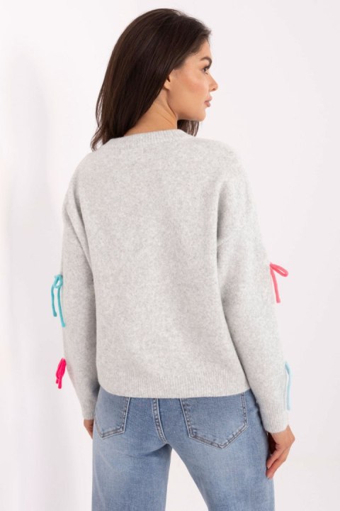 Sweter Damski Model PM-SW-SC82.41 Light Grey - Factory Price Sweter Damski Model PM-SW-SC82.41 Light Grey - Factory Price