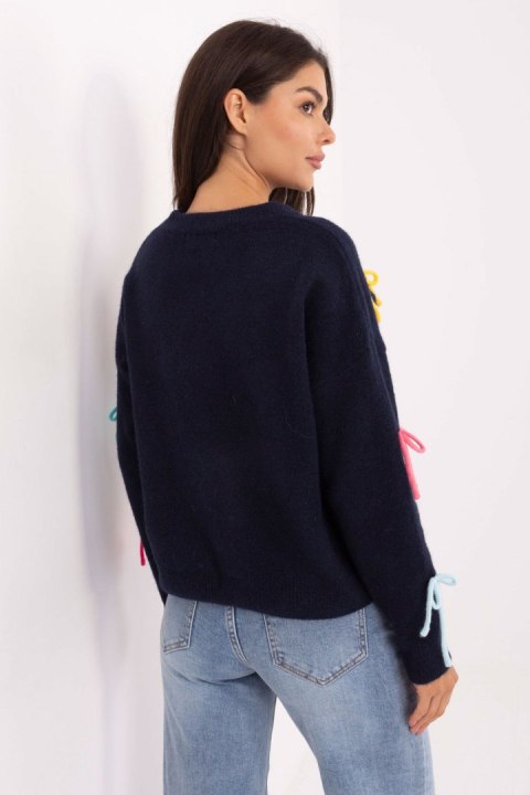 Sweter Damski Model PM-SW-SC82.41 Navy - Factory Price Sweter Damski Model PM-SW-SC82.41 Navy - Factory Price