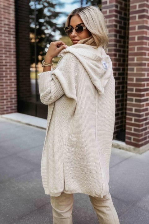 Sweter Kardigan Model 629-1 Beige - Numoco Sweter Kardigan Model 629-1 Beige - Numoco