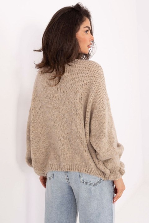 Sweter Kardigan Model MI-SW-0904.82 Beige - Rue Paris Sweter Kardigan Model MI-SW-0904.82 Beige - Rue Paris