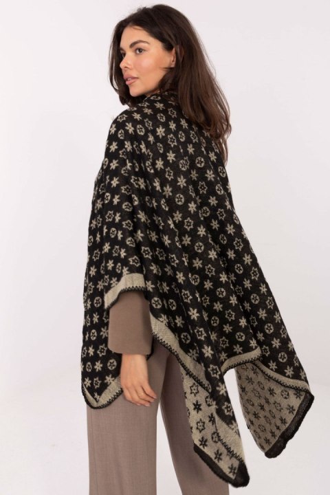 Sweter Poncho Model AT-PN-7661.89 Black/Beige - Factory Price Sweter Poncho Model AT-PN-7661.89 Black/Beige - Factory Price