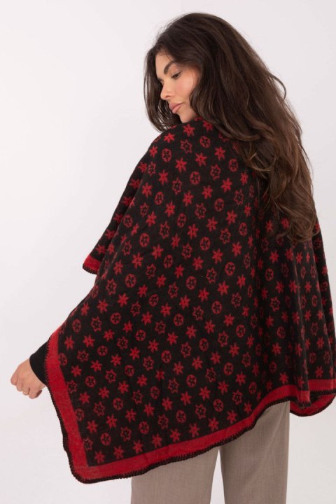 Sweter Ponczo Model AT-PN-7661.89 Black/Red - Factory Price Sweter Ponczo Model AT-PN-7661.89 Black/Red - Factory Price