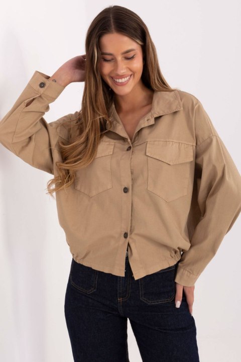 Koszula Damska Model IT-KS-FL9273.86 Camel - Rue Paris Koszula Damska Model IT-KS-FL9273.86 Camel - Rue Paris