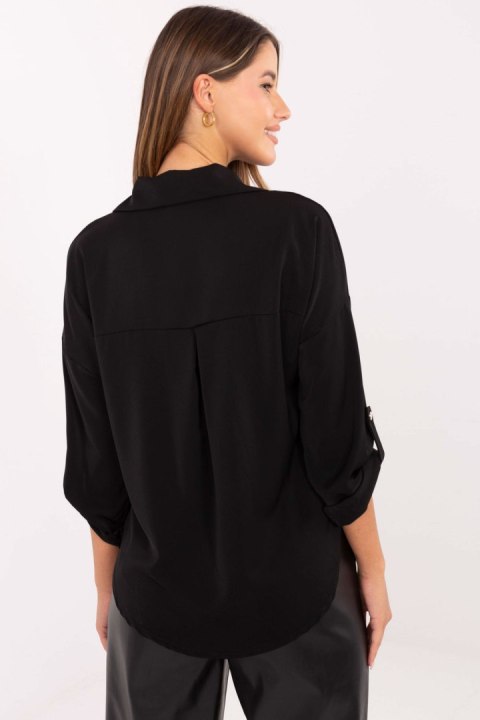 Koszula Damska Model MI-KS-4192.34 Black - Rue Paris Koszula Damska Model MI-KS-4192.34 Black - Rue Paris