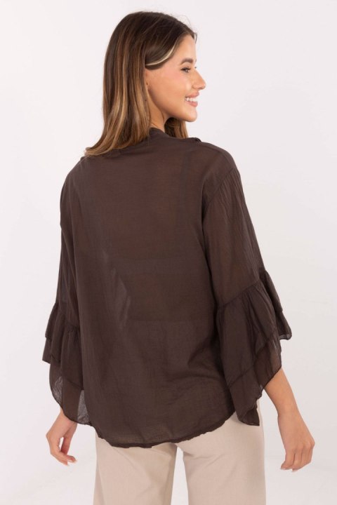 Koszula Damska Model MI-KS-92330.07 Dark Brown - Italy Moda Koszula Damska Model MI-KS-92330.07 Dark Brown - Italy Moda