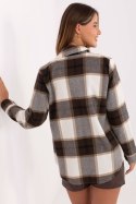 Koszula Damska Model MI-KS-9384.22 Brown - Rue Paris Koszula Damska Model MI-KS-9384.22 Brown - Rue Paris