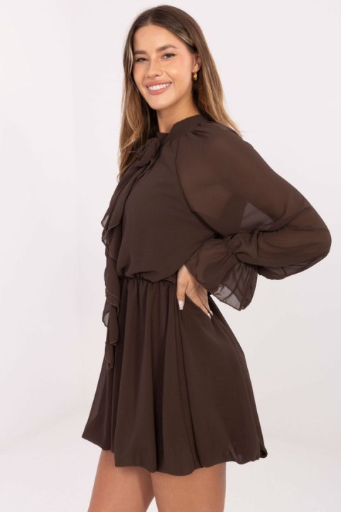 Sukienka Model MI-SK-A1554.26 Brown - Rue Paris Sukienka Model MI-SK-A1554.26 Brown - Rue Paris