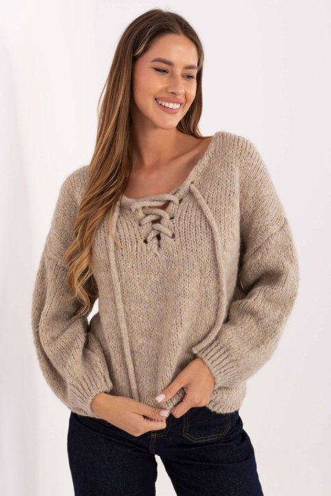 Sweter Damski Model MI-SW-0919.18 Beige - Italy Moda