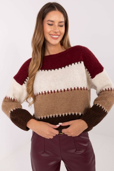 Sweter Damski Model MI-SW-2309.95 Bordo - Italy Moda Sweter Damski Model MI-SW-2309.95 Bordo - Italy Moda