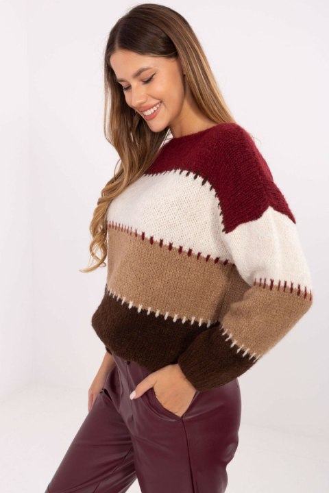 Sweter Damski Model MI-SW-2309.95 Bordo - Italy Moda Sweter Damski Model MI-SW-2309.95 Bordo - Italy Moda