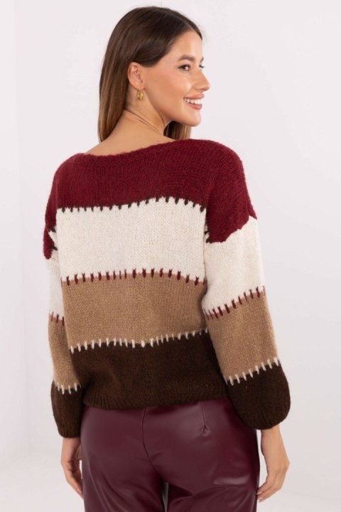 Sweter Damski Model MI-SW-2309.95 Bordo - Italy Moda Sweter Damski Model MI-SW-2309.95 Bordo - Italy Moda