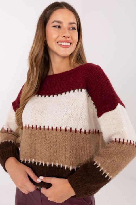 Sweter Damski Model MI-SW-2309.95 Bordo - Italy Moda Sweter Damski Model MI-SW-2309.95 Bordo - Italy Moda