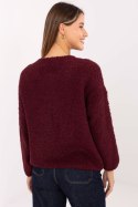 Sweter Damski Model MI-SW-3WB219.21 Bordo - Rue Paris Sweter Damski Model MI-SW-3WB219.21 Bordo - Rue Paris