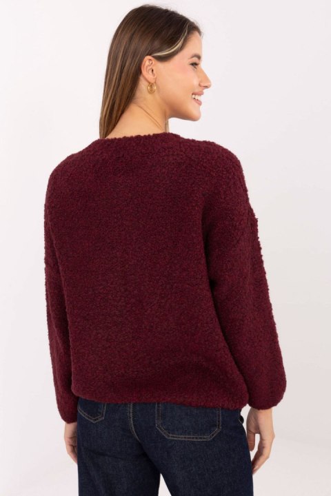 Sweter Damski Model MI-SW-3WB219.21 Bordo - Rue Paris Sweter Damski Model MI-SW-3WB219.21 Bordo - Rue Paris