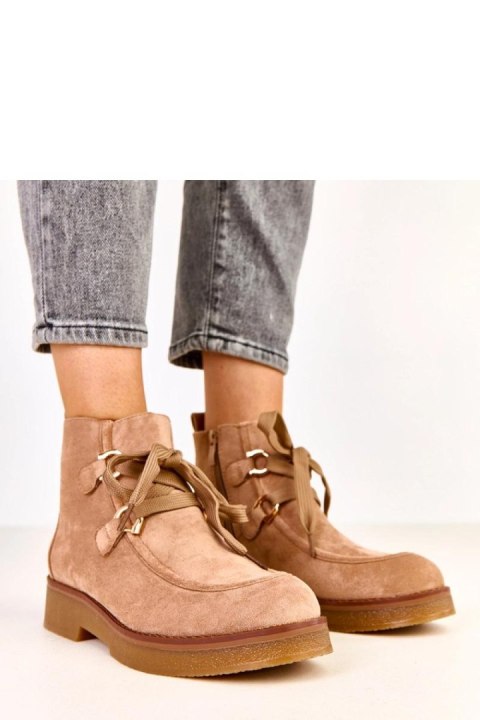 Botki Model Katrins A8226 Beige - Solea Botki Model Katrins A8226 Beige - Solea