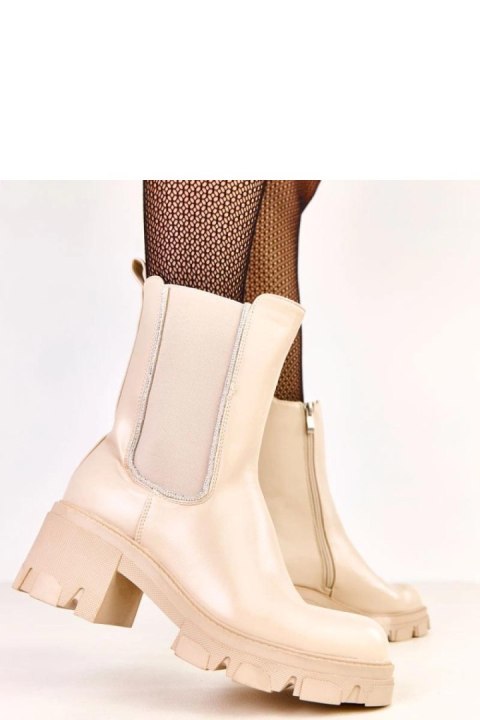 Botki Model Rimina K322 Beige - Solea Botki Model Rimina K322 Beige - Solea