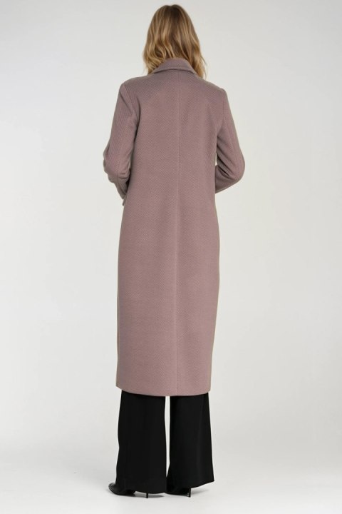 Elegancki płaszcz dwurzędowy PL25 Beige - Nife Elegancki płaszcz dwurzędowy PL25 Beige - Nife