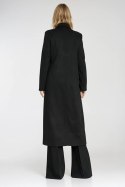 Elegancki płaszcz dwurzędowy PL25 Black - Nife