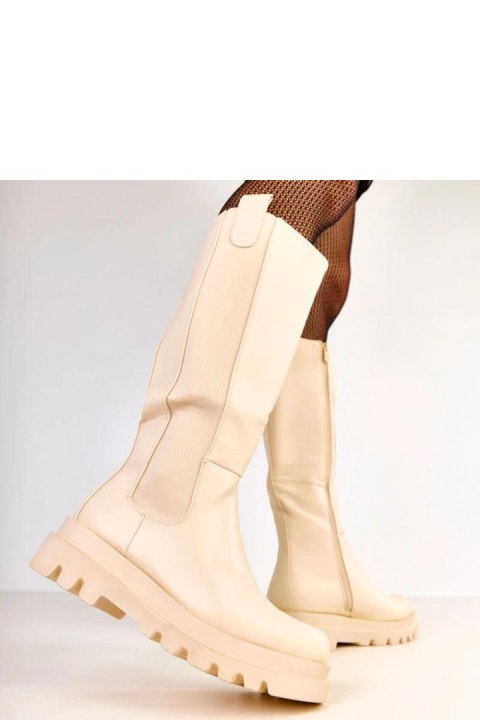 Kozaki Model Maja E8611 Beige - Solea Kozaki Model Maja E8611 Beige - Solea