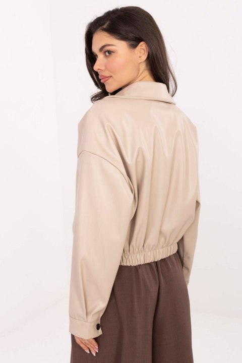 Kurtka Damska Model IT-KR-FL9707.34 Light Beige - Rue Paris Kurtka Damska Model IT-KR-FL9707.34 Light Beige - Rue Paris