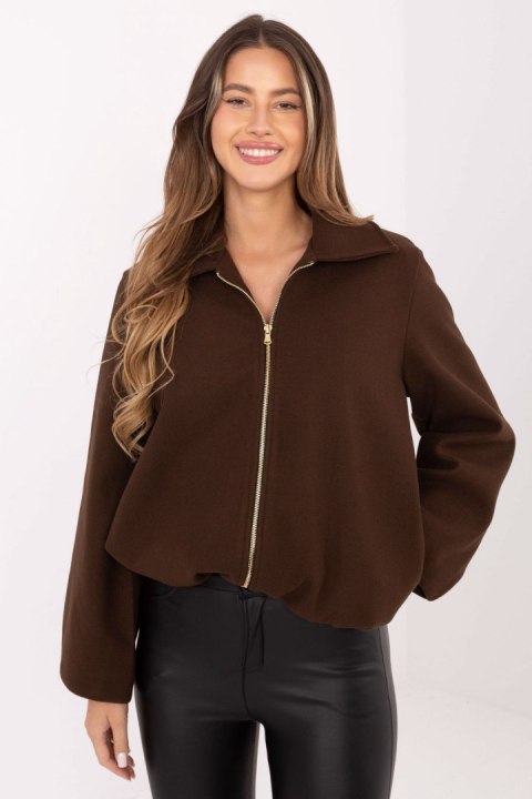 Kurtka Damska Model IT-KR-FL9725.08P Brown - Rue Paris Kurtka Damska Model IT-KR-FL9725.08P Brown - Rue Paris