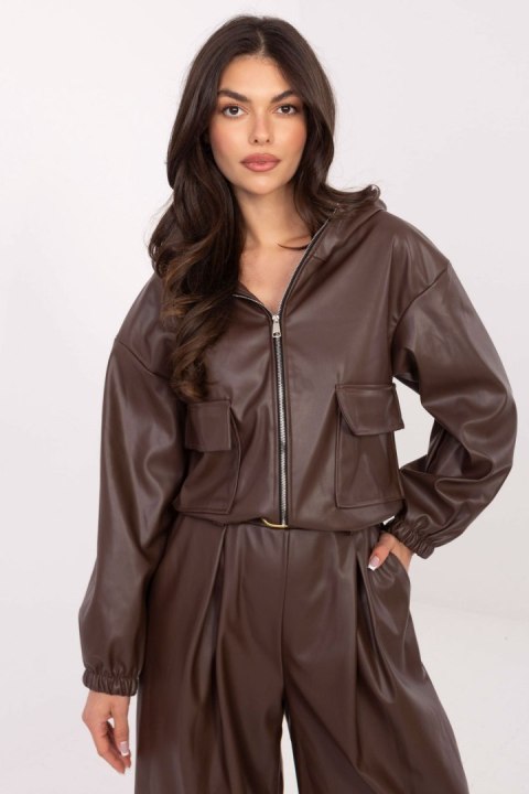 Kurtka Damska Model IT-KR-FL9729.15P Brown - Rue Paris Kurtka Damska Model IT-KR-FL9729.15P Brown - Rue Paris