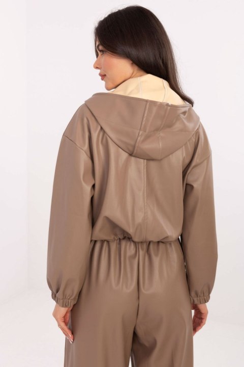 Kurtka Damska Model IT-KR-FL9729.15P Dark Beige - Rue Paris Kurtka Damska Model IT-KR-FL9729.15P Dark Beige - Rue Paris