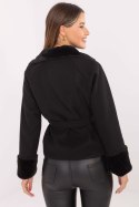 Płaszcz Damski Model IT-KR-4608.05P Black - Rue Paris Płaszcz Damski Model IT-KR-4608.05P Black - Rue Paris