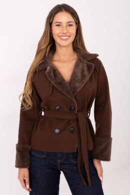 Płaszcz Damski Model IT-KR-4608.05P Dark Brown - Rue Paris