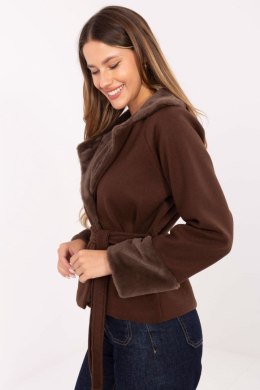 Płaszcz Damski Model IT-KR-4608.05P Dark Brown - Rue Paris